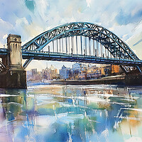 Tyne Bridge Newcastle Watercolour