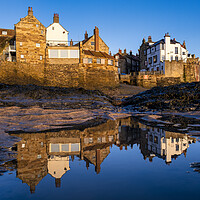 Buy canvas prints of Reflections at Robin hoods Bay by Tim Hill