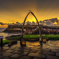 Buy canvas prints of Golden Sunrise Over Whitby Abbey by Tim Hill