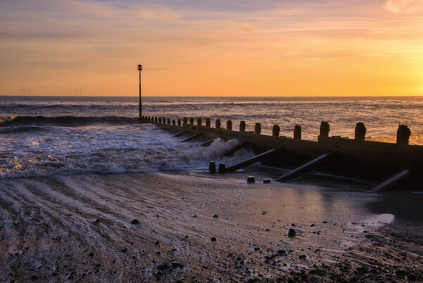 Sunrise over Withernsea beach Picture Board by Tim Hill