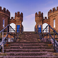 Buy canvas prints of Pier Towers or Castle at Withernsea in Yorkshire by Tim Hill