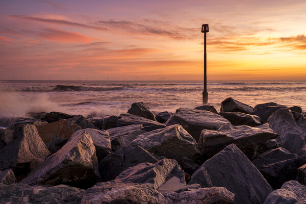 Majestic Sunrise Over Withernsea Beach Picture Board by Tim Hill