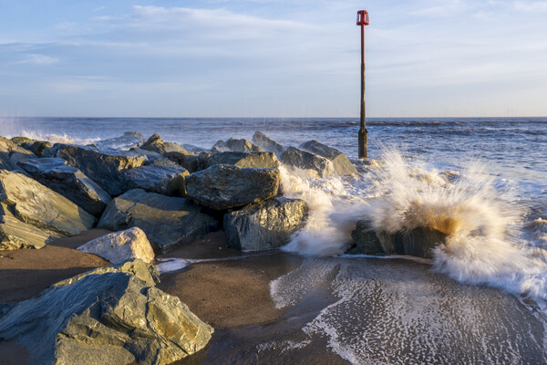 Breaking Wave, Withernsea Beach Picture Board by Tim Hill