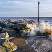Buy canvas prints of Breaking Wave, Withernsea Beach by Tim Hill
