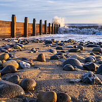 Buy canvas prints of Golden Waves on Withernsea Beach by Tim Hill