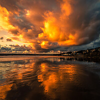 Buy canvas prints of Sunrise Clouds Over Filey Beach by Tim Hill