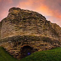 Buy canvas prints of The Mighty Walls of Pontefract Castle by Tim Hill