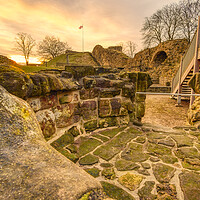 Buy canvas prints of Pontefract Castle Sunrise by Tim Hill