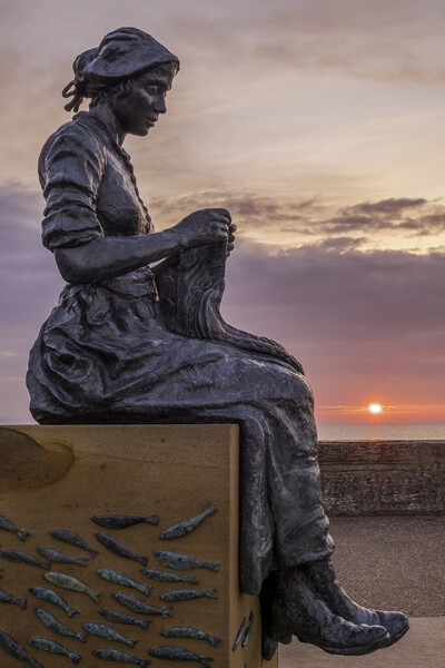 The Gansey Girl sculpture Bridlington Picture Board by Tim Hill
