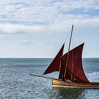 Buy canvas prints of Historic Bridlington Coble Sets Sail by Tim Hill