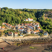 Buy canvas prints of Runswick Bay Aerial Panoramic by Tim Hill