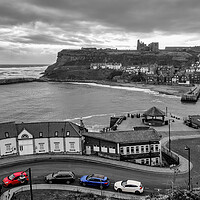 Buy canvas prints of Moody Whitby Sunrise by Tim Hill