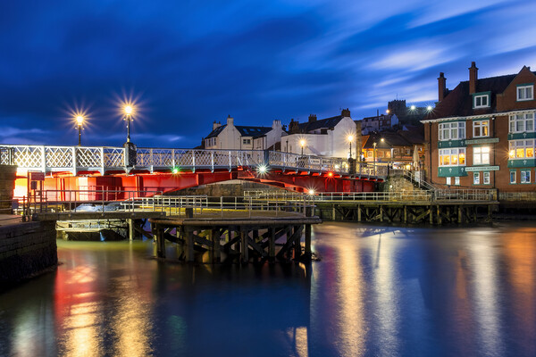 Majestic Whitby Swing Bridge Picture Board by Tim Hill