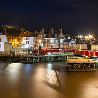 Buy canvas prints of Illuminated Beauty of Whitby Swingbridge by Tim Hill