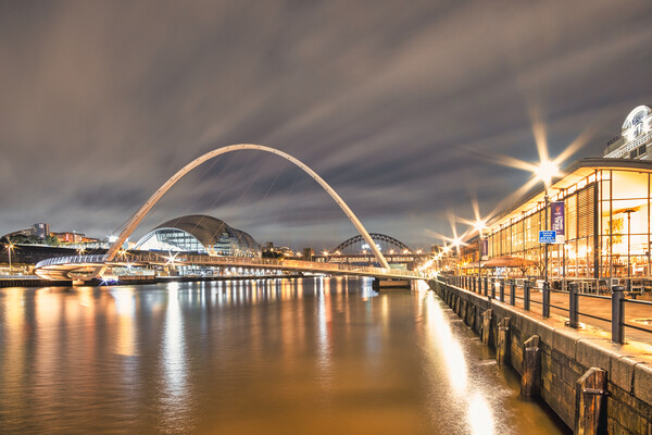 Newcastle Quays at Night Picture Board by Tim Hill