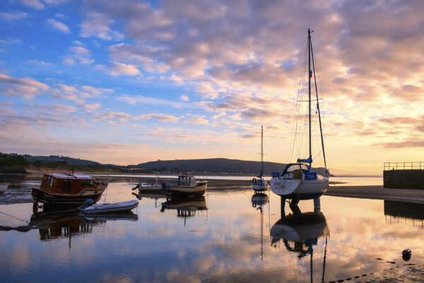 Moody Sunrise over Abersoch Harbour Picture Board by Tim Hill