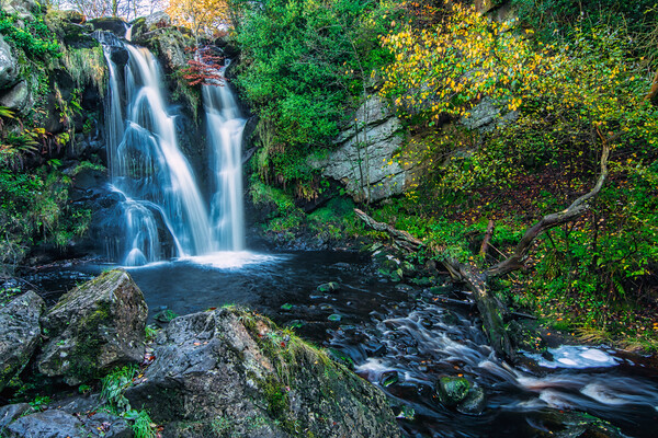 Enchanting Autumn Waterfall in Valley of Desolatio Picture Board by Tim Hill