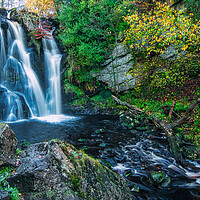 Buy canvas prints of Enchanting Autumn Waterfall in Valley of Desolatio by Tim Hill