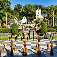 Buy canvas prints of Giant Chess Set, Portmeirion by Tim Hill