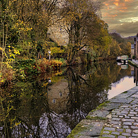 Buy canvas prints of A Golden Sunset in Hebden Bridge by Tim Hill