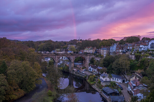 Knaresborough Viaduct Rainbow Picture Board by Tim Hill