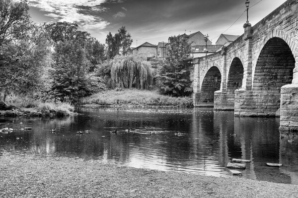 Wetherby Bridge Black and White Picture Board by Tim Hill