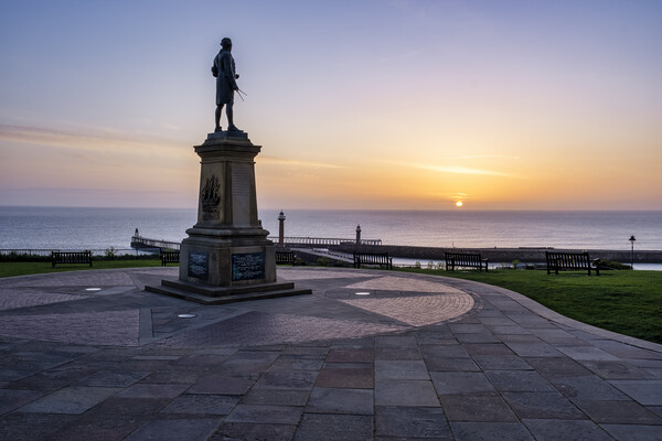 Captain Cook Statue Whitby Picture Board by Tim Hill