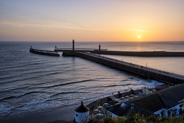 Yorkshire Coast Sunrise Whitby Picture Board by Tim Hill