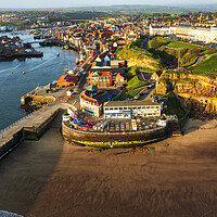 Buy canvas prints of Whitby Beach and Harbour, North Yorkshire by Tim Hill