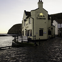 Buy canvas prints of Cod & Lobster Pub, Staithes, North Yorkshire by Tim Hill