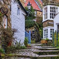 Buy canvas prints of Charming Robin Hoods Bay Backstreets by Tim Hill