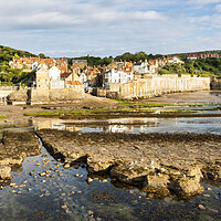Buy canvas prints of Seagull and Rock pools, Robin Hoods Bay by Tim Hill