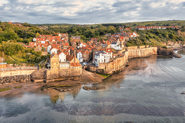 Aerial Haven of Robin Hoods Bay Picture Board by Tim Hill