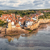 Buy canvas prints of Aerial Haven of Robin Hoods Bay by Tim Hill