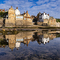 Buy canvas prints of Serene Reflections of Robin Hoods Bay by Tim Hill