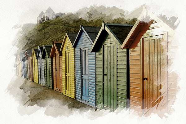 Beautifully Coloured Beach Huts Picture Board by Tim Hill