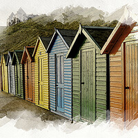Buy canvas prints of Beautifully Coloured Beach Huts by Tim Hill