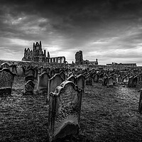 Buy canvas prints of Whitby Abbey and St Marys Graveyard by Tim Hill