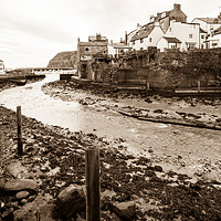Buy canvas prints of Staithes Sepia by Tim Hill