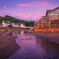 Buy canvas prints of Sandsend Moonset North Yorkshire by Tim Hill