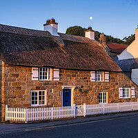 Buy canvas prints of Sandsend Thatched Cottage, North Yorkshire by Tim Hill