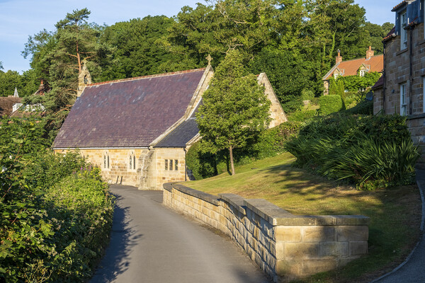 The Enchanting Sandsend Village Church Picture Board by Tim Hill