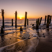 Buy canvas prints of Golden Sunrise at Spurn Point by Tim Hill