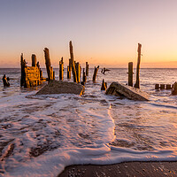 Buy canvas prints of Sunrise at Spurn Point near Hull by Tim Hill
