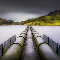 Buy canvas prints of Ladybower Reservoir Water Pipes by Tim Hill