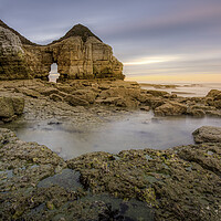 Buy canvas prints of Thornwick Bay Cliff Arch by Tim Hill