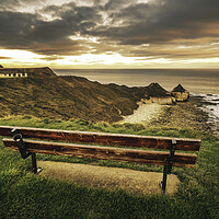 Buy canvas prints of Memories of Thornwick Bay Bench by Tim Hill