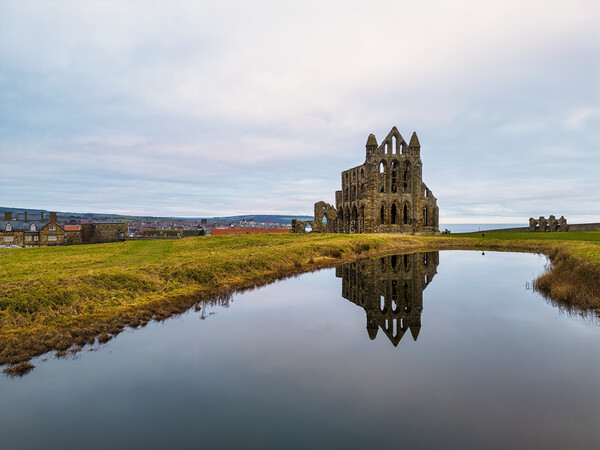 Whitby Abbey Reflections Picture Board by Tim Hill