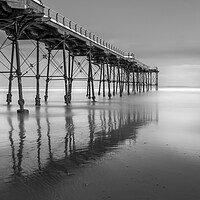 Buy canvas prints of Saltburn Pier in Monochrome by Tim Hill