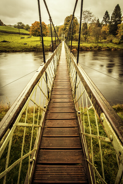 Hebden Suspension Bridge Picture Board by Tim Hill